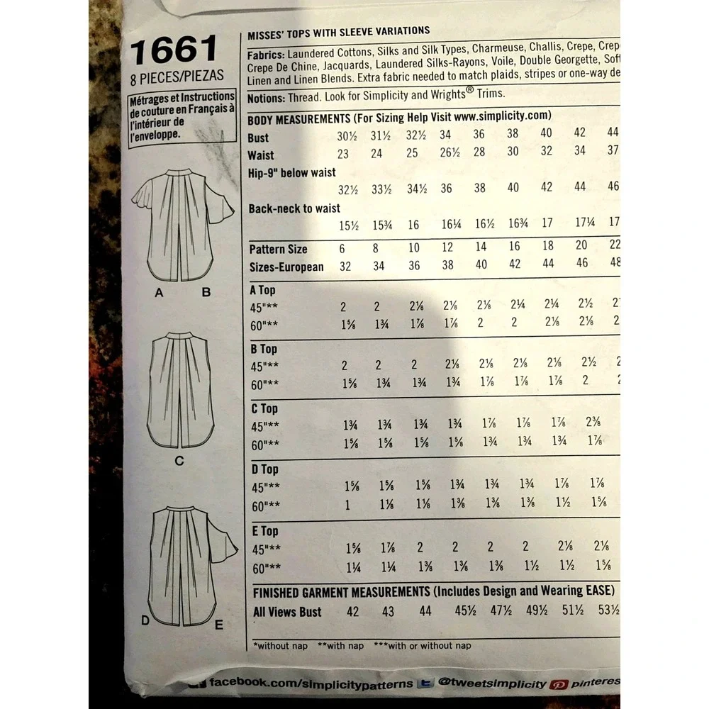 Simplicity 1661 misses